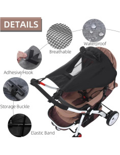 Cubierta de Sombra para Cochecito de Bebé UPF 50+ Impermeable 2