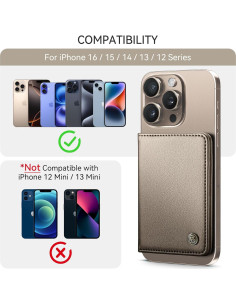 Cartera Magnética Defencase para iPhone 16/15/14/13/12, Titanio 2