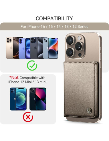 Cartera Magnética Defencase para iPhone 16/15/14/13/12, Titanio