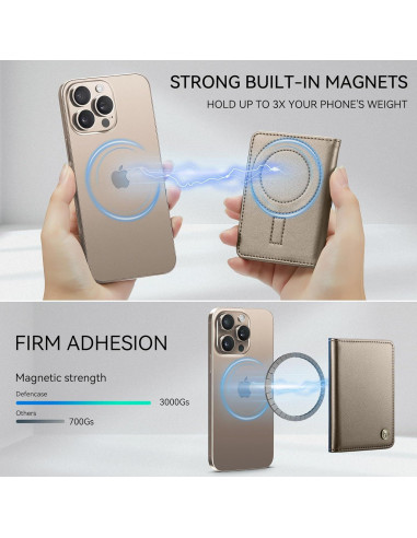 Cartera Magnética Defencase para iPhone 16/15/14/13/12, Titanio