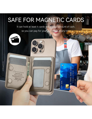 Cartera Magnética Defencase para iPhone 16/15/14/13/12, Titanio