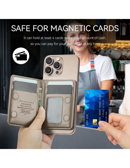 Cartera Magnética Defencase para iPhone 16/15/14/13/12, Titanio