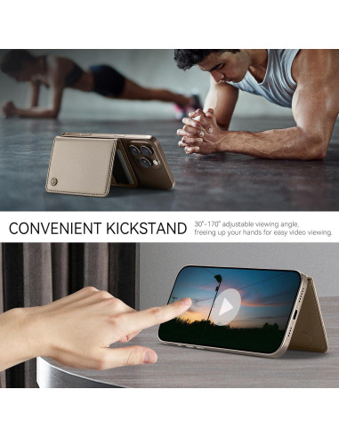 Cartera Magnética Defencase para iPhone 16/15/14/13/12, Titanio