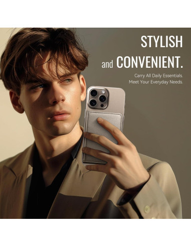Cartera Magnética Defencase para iPhone 16/15/14/13/12, Titanio