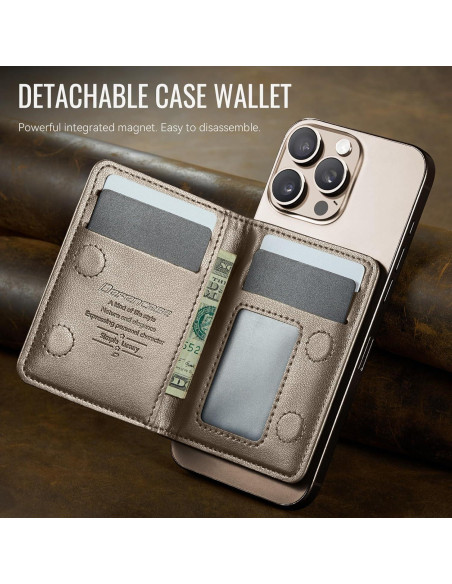 Cartera Magnética Defencase para iPhone 16/15/14/13/12, Titanio