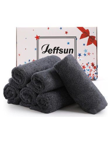 Toallas de cara reutilizables Jeffsun 33x33 cm 6 paquetes gris