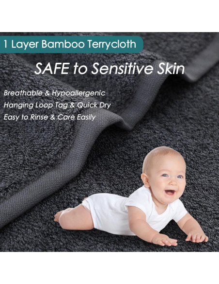 Toallas de cara reutilizables Jeffsun 33x33 cm 6 paquetes gris