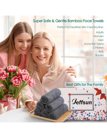 Toallas de cara reutilizables Jeffsun 33x33 cm 6 paquetes gris