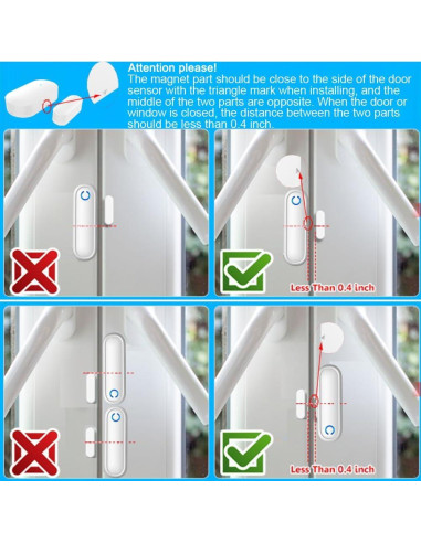Alarmas Inalámbricas de Puerta YisTech - 3 Sensores 2 Receptores