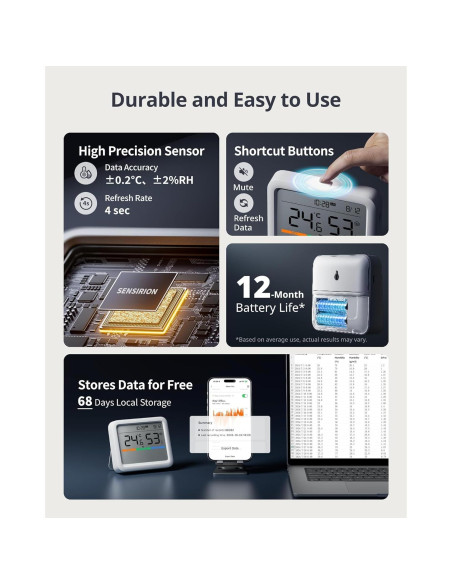 Higrómetro y Termómetro Digital SwitchBot Meter Pro - Control App Bluetooth
