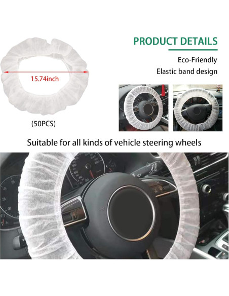 Funda de Volante Desechable Ziciner 50 PCS Universal Plástico