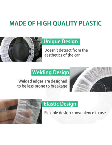 Funda de Volante Desechable Ziciner 50 PCS Universal Plástico