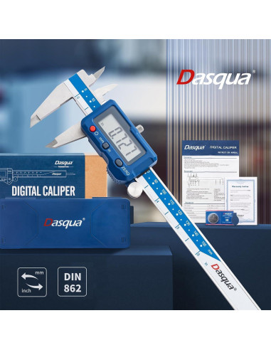 Calibrador Digital Dasqua 150mm, Acero Inoxidable, Pantalla LCD