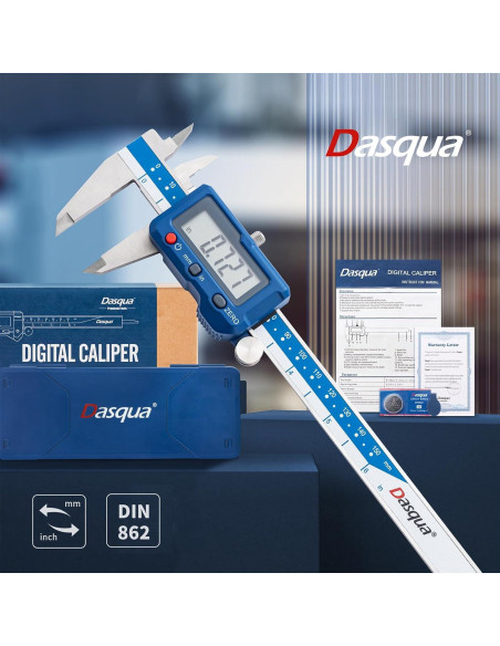 Calibrador Digital Dasqua 150mm, Acero Inoxidable, Pantalla LCD
