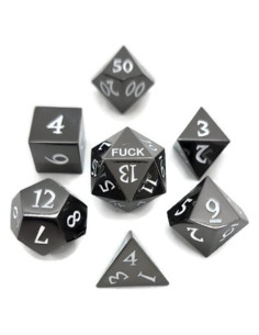 Juego de Dados D20 F*** de Metal Black Bazaar - 28.5g