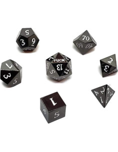 Juego de Dados D20 F*** de Metal Black Bazaar - 28.5g 2