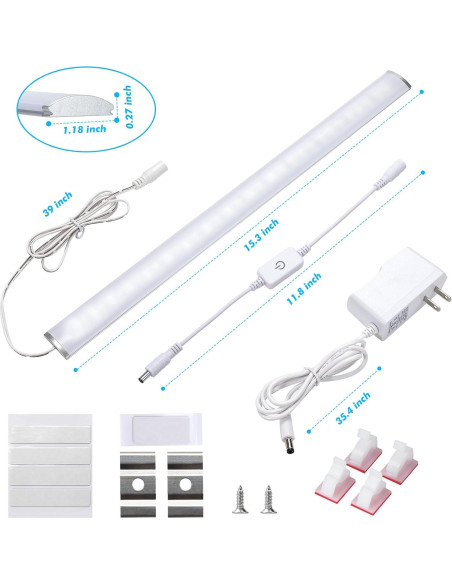 Iluminación LED Bajo Gabinete JUSJUBR 38.1 cm Regulable 6500K