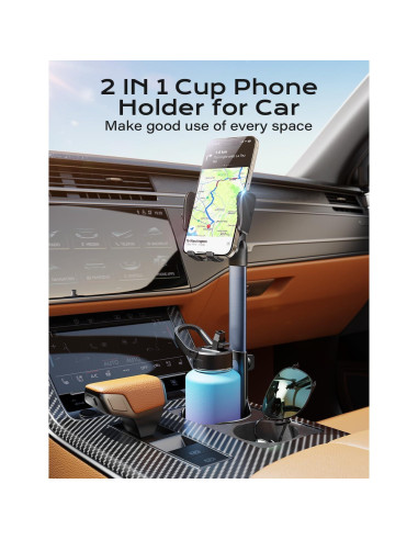 Soporte para Teléfono Móvil y Portavasos TAZENI 2 en 1