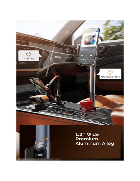 Soporte para Teléfono Móvil y Portavasos TAZENI 2 en 1