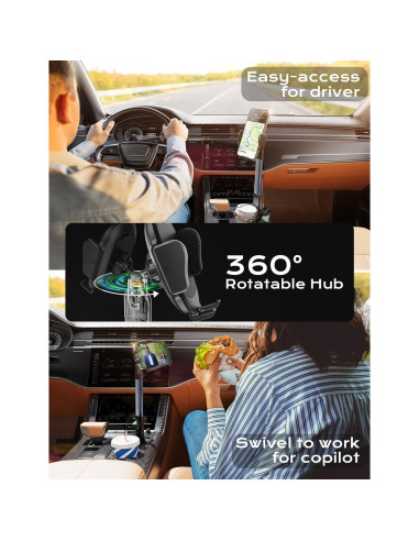 Soporte para Teléfono Móvil y Portavasos TAZENI 2 en 1