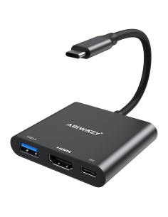 Adaptador USB C a HDMI 4K ABIWAZY con 100W PD y USB 3.0