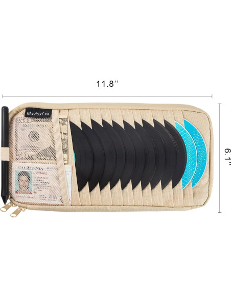Soporte de CD para coche alavisxf xx con 12 fundas y bolsillo