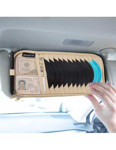 Soporte de CD para coche alavisxf xx con 12 fundas y bolsillo