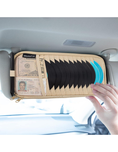 Soporte de CD para coche alavisxf xx con 12 fundas y bolsillo