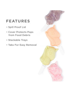 Moldes de Helado ZOKU Unicornio Set de 2, 4 Moldes Silicona 73ml 2