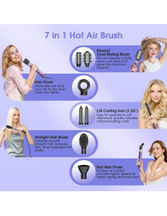 Set de Cepillo Secador 7 en 1 Vincofy - Alisado y Rizado 2