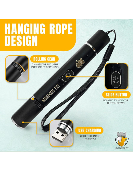 Juego Interactivo 3-en-1 para Gatos Kingdom's Pet - Puntero Láser, Varita y Plumas