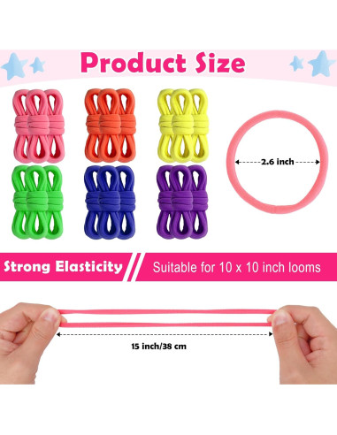 180 Anillos de Telar Multicolor DLUGOPIS para Agarradores