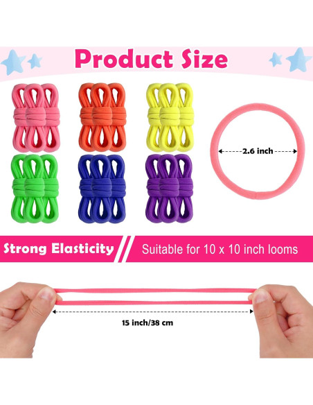 180 Anillos de Telar Multicolor DLUGOPIS para Agarradores