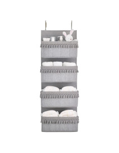 Organizador Colgante Dahey Gris 4 Bolsillos 91x33cm
