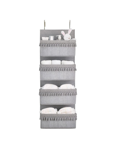 Organizador Colgante Dahey Gris 4 Bolsillos 91x33cm