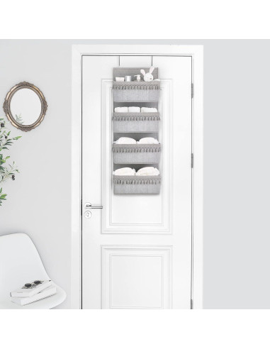 Organizador Colgante Dahey Gris 4 Bolsillos 91x33cm