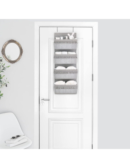 Organizador Colgante Dahey Gris 4 Bolsillos 91x33cm