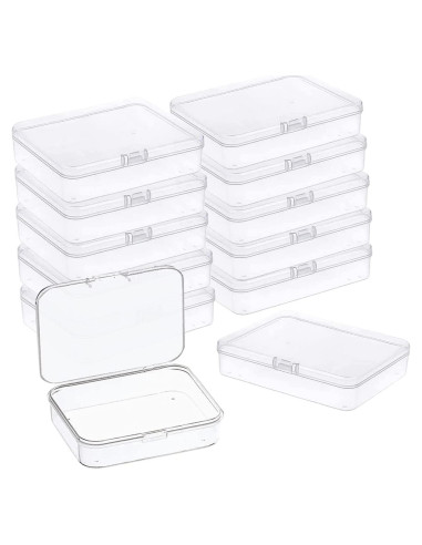 12 Mini Contenedores de Almacenamiento Plástico MFDSJ 11.4x8.6 cm
