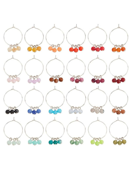 Marcadores de Copas de Vino Acrílico BENECREAT 24 Pcs