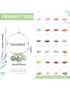 Marcadores de Copas de Vino Acrílico BENECREAT 24 Pcs 2