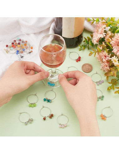 Marcadores de Copas de Vino Acrílico BENECREAT 24 Pcs