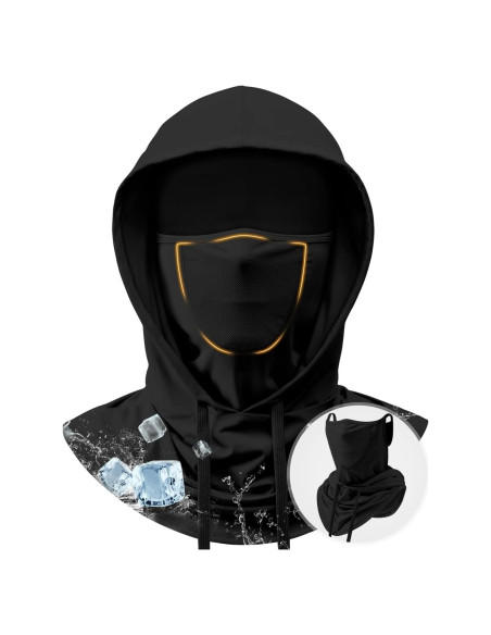 Mascarilla Balaclava Transpirable 3-en-1 UV Negra para Hombres