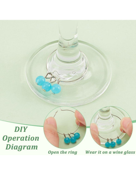 Marcadores de Copas de Vino Acrílico BENECREAT 24 Pcs