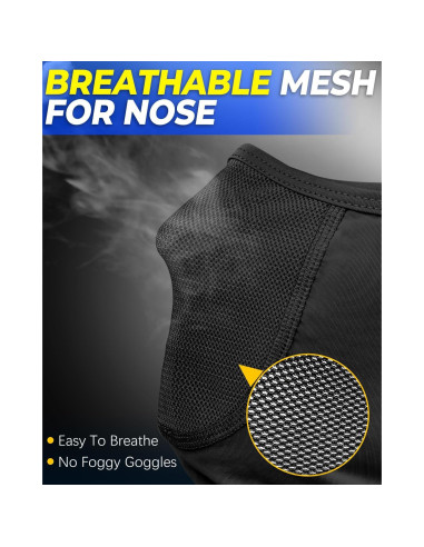 Mascarilla Balaclava Transpirable 3-en-1 UV Negra para Hombres