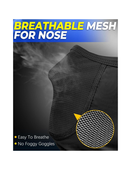 Mascarilla Balaclava Transpirable 3-en-1 UV Negra para Hombres