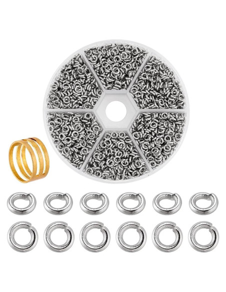 Anillos de Salto Abiertos PH PandaHall 4mm Acero Inoxidable 2400pcs