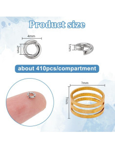 Anillos de Salto Abiertos PH PandaHall 4mm Acero Inoxidable 2400pcs 2