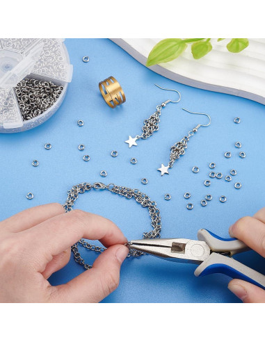 Anillos de Salto Abiertos PH PandaHall 4mm Acero Inoxidable 2400pcs