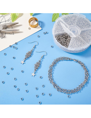 Anillos de Salto Abiertos PH PandaHall 4mm Acero Inoxidable 2400pcs