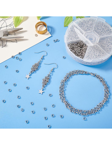 Anillos de Salto Abiertos PH PandaHall 4mm Acero Inoxidable 2400pcs